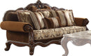 Acme Furniture Jardena Sofa with 6 Pillows in Cherry Oak 50655