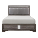 Luster (3) California King Platform Bed with Footboard Storage