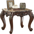 Acme Furniture Devayne End Table in Marble/Dark Walnut 81687
