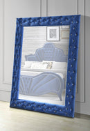 Dante Blue Velvet Accent Floor Mirror