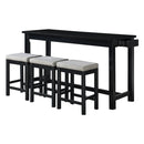 5713BK - 4-Piece Pack Counter Height Set