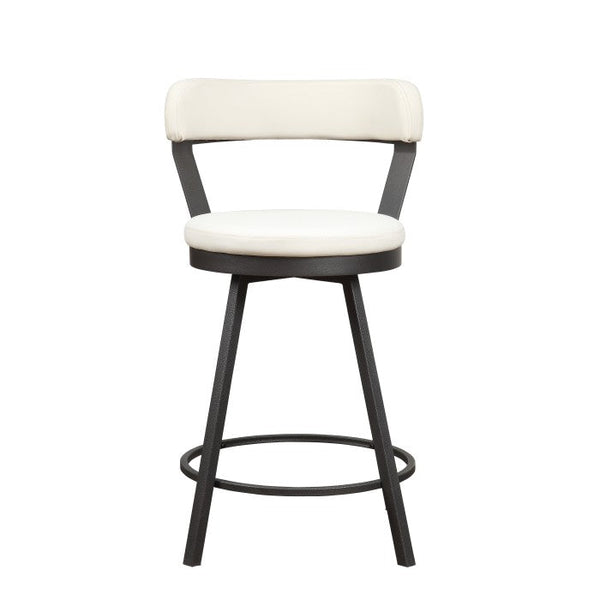 5566-24WT - Swivel Counter Height Chair, White