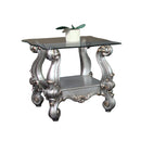 Versailles Antique Platinum & Clear Glass End Table
