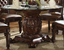 Acme Vendome Single Pedestal Dining Table with 54" Tempered Glass Top in Cherry 62010