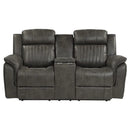 Centeroak Double Reclining Loveseat in Gray 9479BRG-2