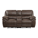 8517BRW-2PW - Power Double Reclining Love Seat with Center Console
