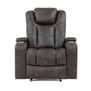 9211BRG-1PWH - Power Reclining Chair with Power Headrest and Storage Arms, Cup Holders