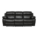 Marille Double Reclining Sofa in Black