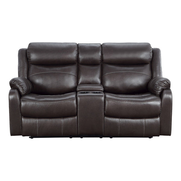 9990DB-2 - Double Lay Flat Reclining Love Seat with Center Console