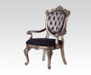 Acme Chantelle Button Tufted Back Seat Dining Arm Chair (Set of 2) in Antique Platinum 60543