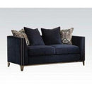 Acme Phaedra Loveseat with 4 Pillows in Blue Fabric 52831