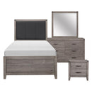 Woodrow Twin Bed Set with Black Wall Panel image