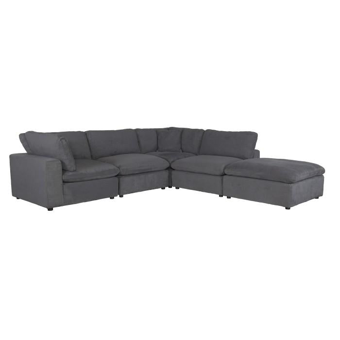 9546GY5OT - (5)5-Piece Modular Sectional with Ottoman
