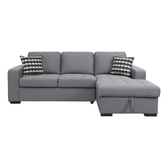 9313GY22LRC - (2)2-Piece Sectional with Right Chaise and Hidden Storage