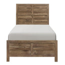 Mandan Twin Panel Bed in Weathered Pine 1910T-1