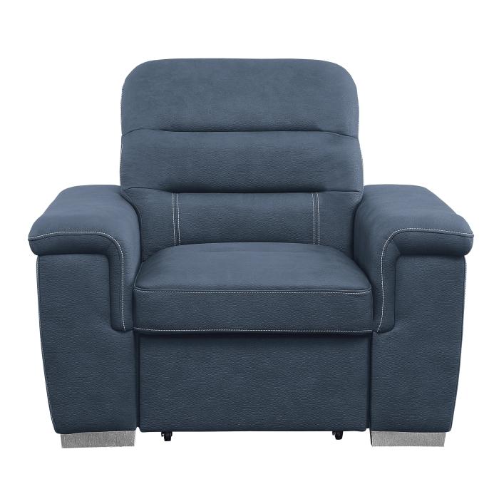 9808BUE-1 - Chair with Pull-out Ottoman