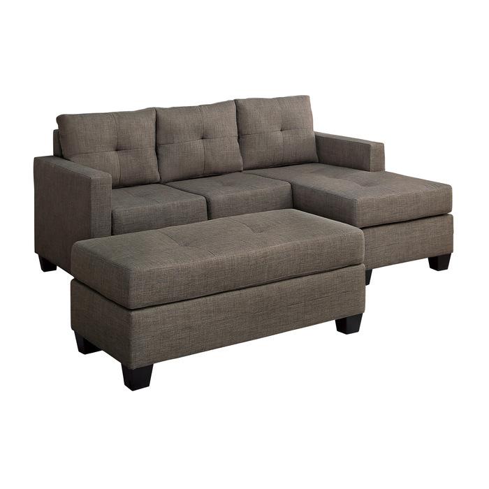 9789BRG2OT - (2)2-Piece Reversible Sofa Chaise with Ottoman