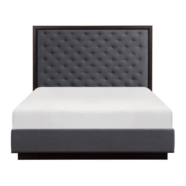 Larchmont Queen Upholstered Platform Bed in Charcoal 5424-1 image