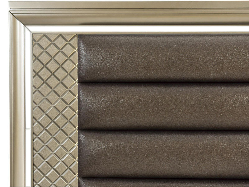 Loudon Queen Platform with Storage Bed in Champagne Metallic 1515-1