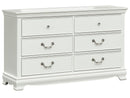 Lucida 6 Drawer Dresser in White 2039W-5