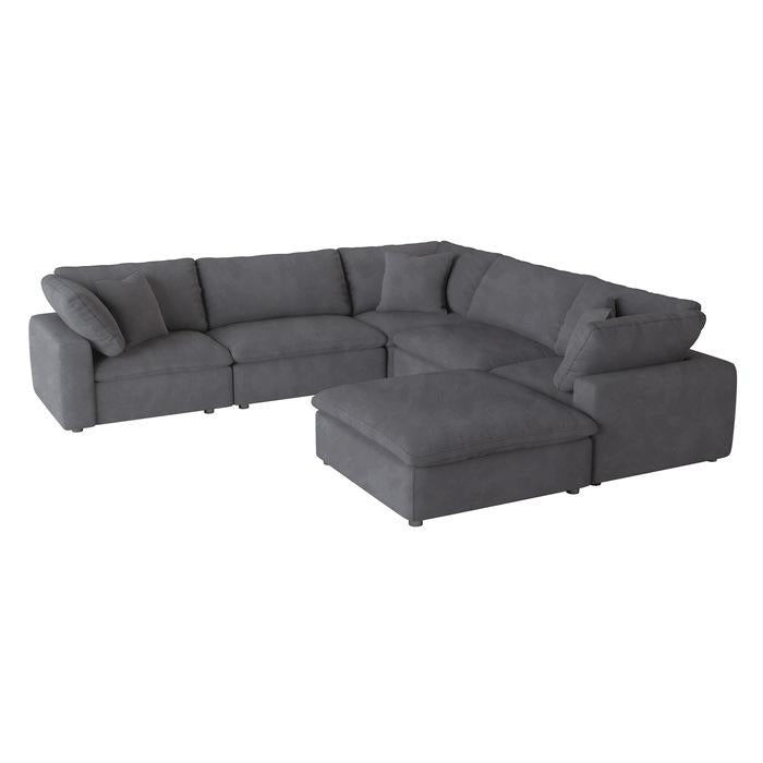 9546GY6OT - (6)6-Piece Modular Sectional with Ottoman