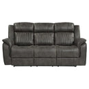 Centeroak Double Reclining Sofa in Gray 9479BRG-3
