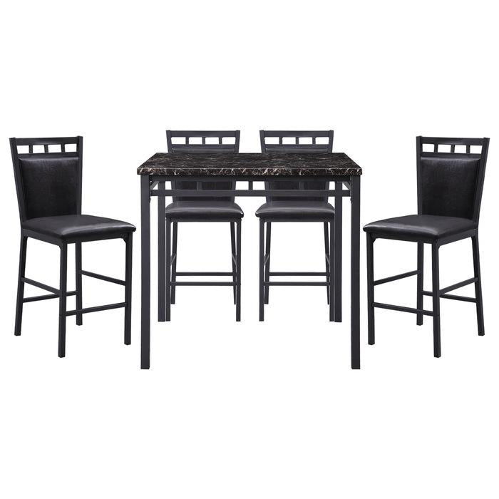 5275-36 - 5-Piece Pack Counter Height Set, Faux Marble Top
