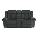 Nutmeg Double Reclining Loveseat in Charcoal Gray 9901CC-2