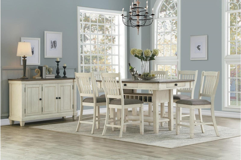Granby Counter Height Dining Table in White & Brown 5627NW-36