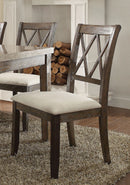 Acme Furniture Claudia Side Chair in Beige and Brown (Set of 2) 71717