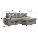 Reversible Sectional Sofa w/6 Pillows